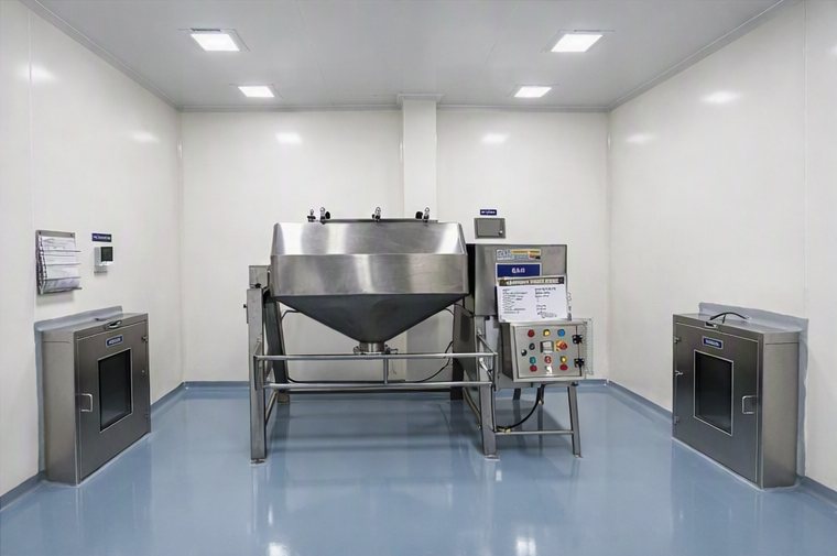 Conical blender in a controlled clean room at Laksh Finechem
