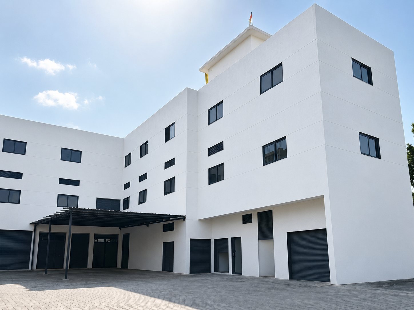 Warehouse and storage block at the Laksh Finechem site